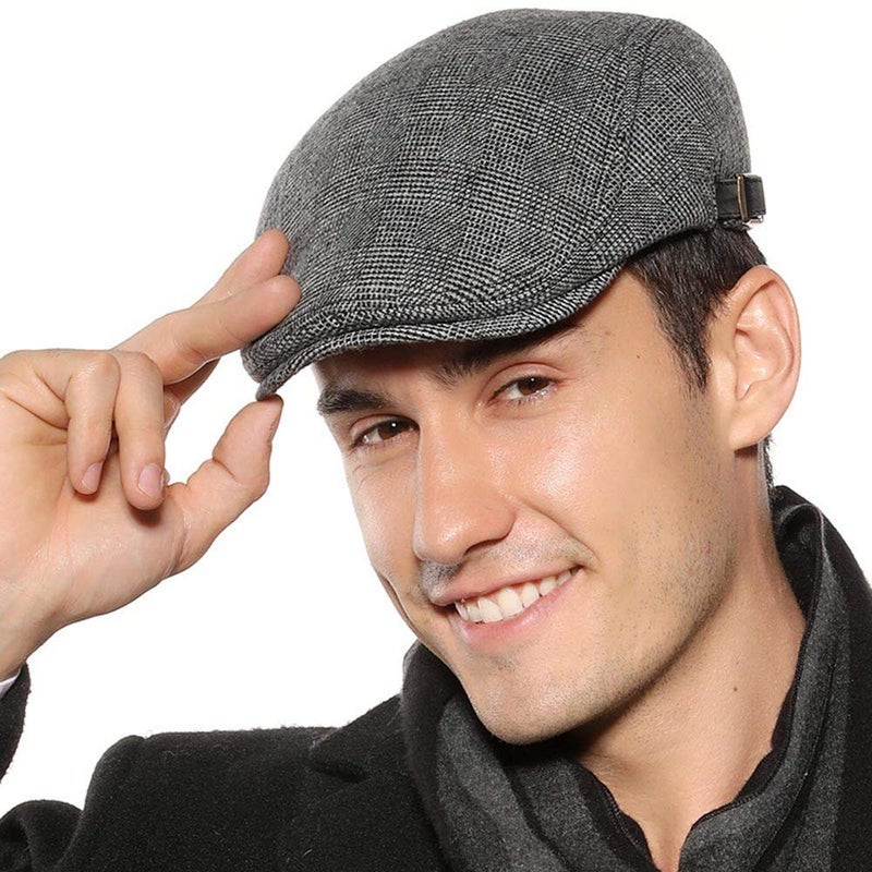 Sumolux Mens Newsboy Cap Winter Beret Hat Cabbie Flat Cap - Image 1